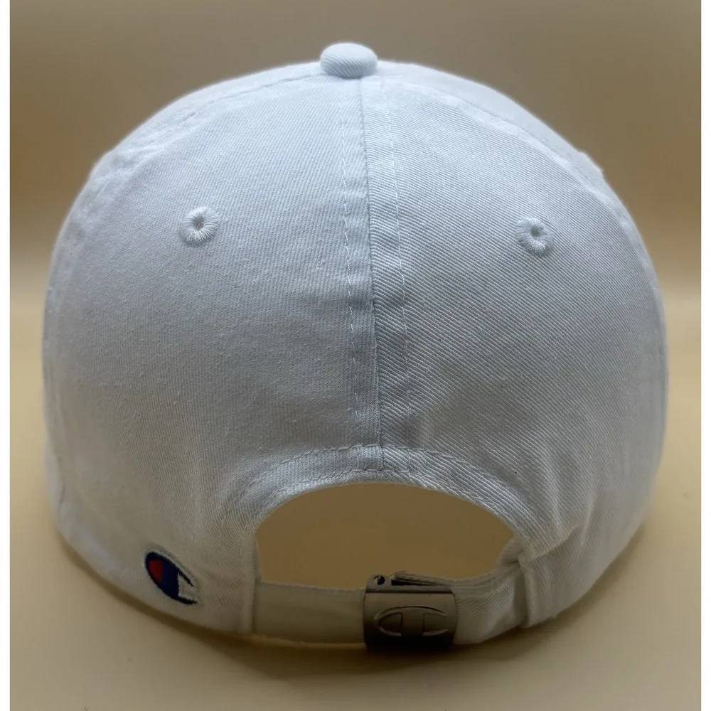 Champion‎ Womens OS Twill Baseball Cap White Rainbow Script Logo